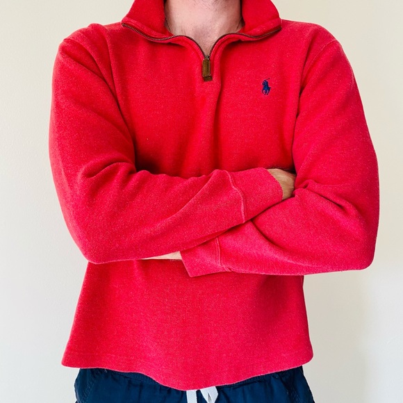 Polo Ralph Lauren 100% cotton zip up french rib mock neck sweater - Picture 2 of 6